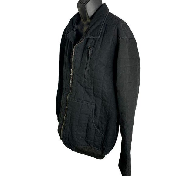 Wrangler Riggs Workwear Quilted Jacket XLT Black Water Resistant Zipper Pockets - Picture 3 of 6